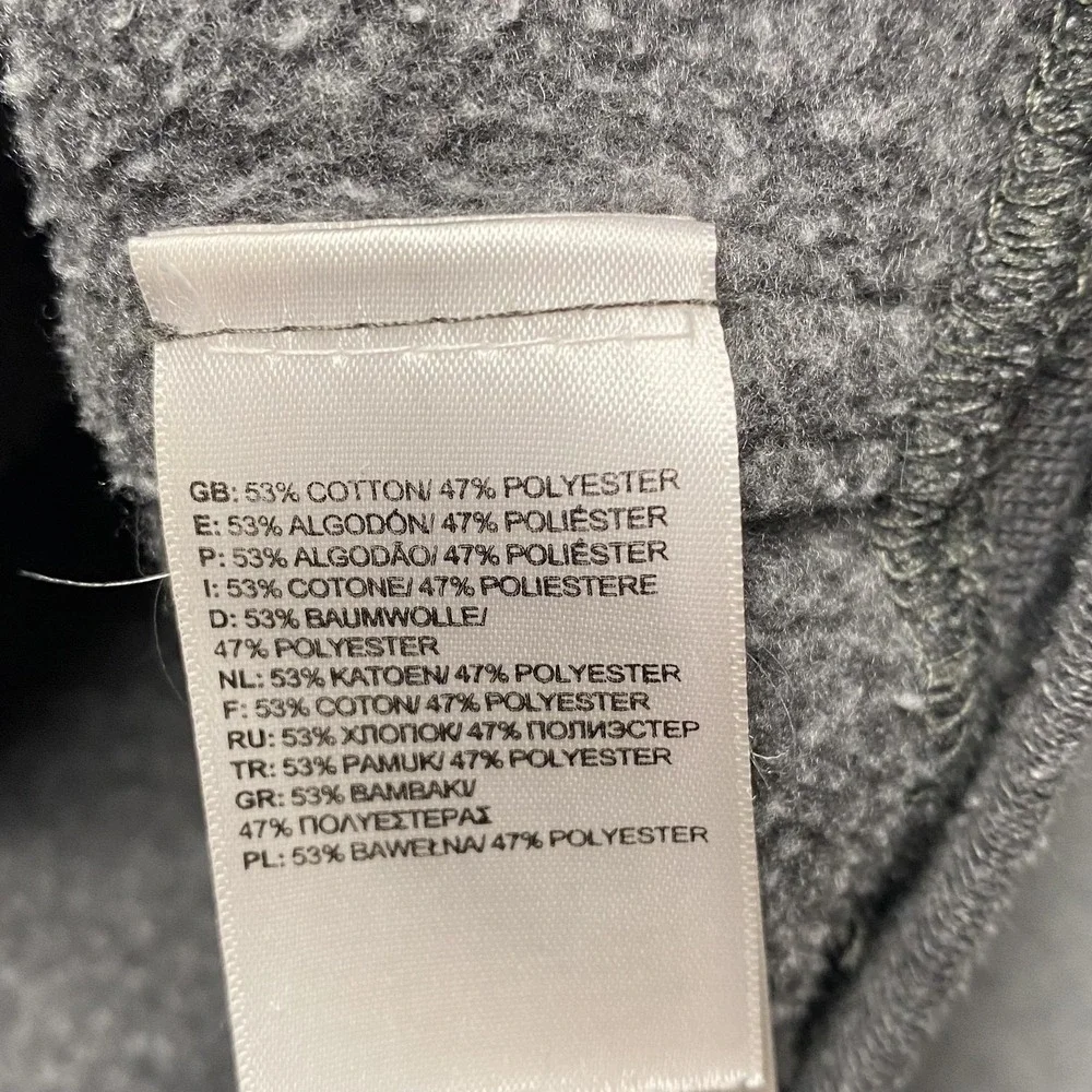 The North Face Hoodie Mens Medium‎ Gray Pullover Fleece Sweatshirt Red Logo